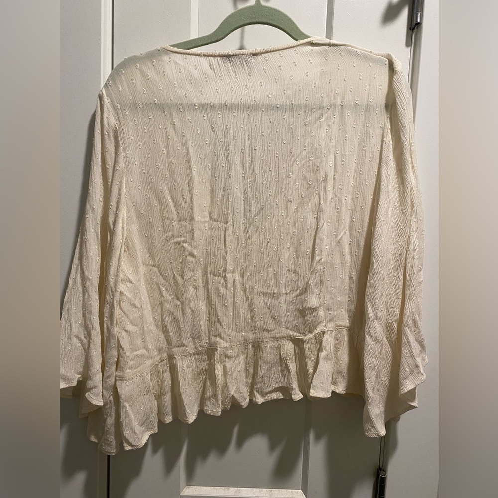 American Eagle Beige Blouse. Size- Large. - Picture 4 of 9
